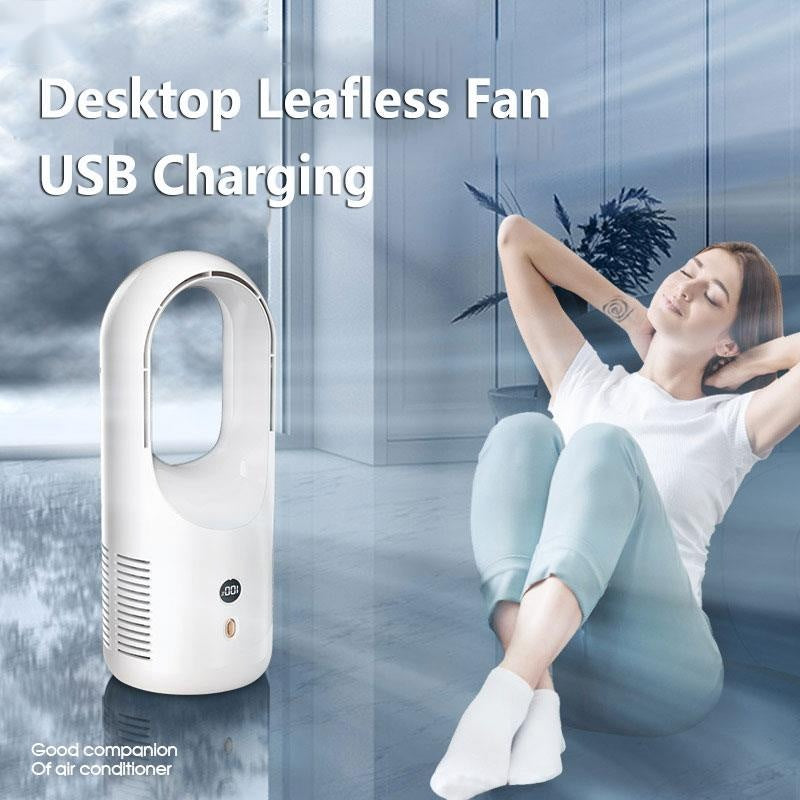 Electric Bladeless Fan Cooler Desktop Portable Silent 360 Circulation